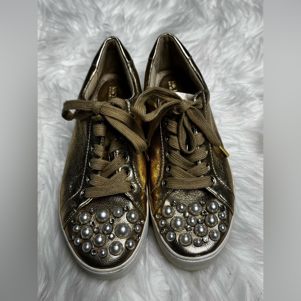 Michael Kors Gold Embellished Women's Sneakers Size 6M